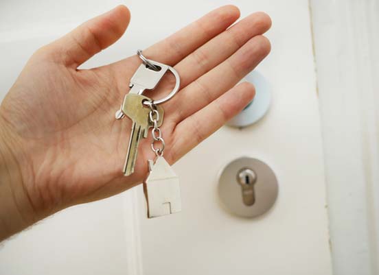 Keys in a persons hand