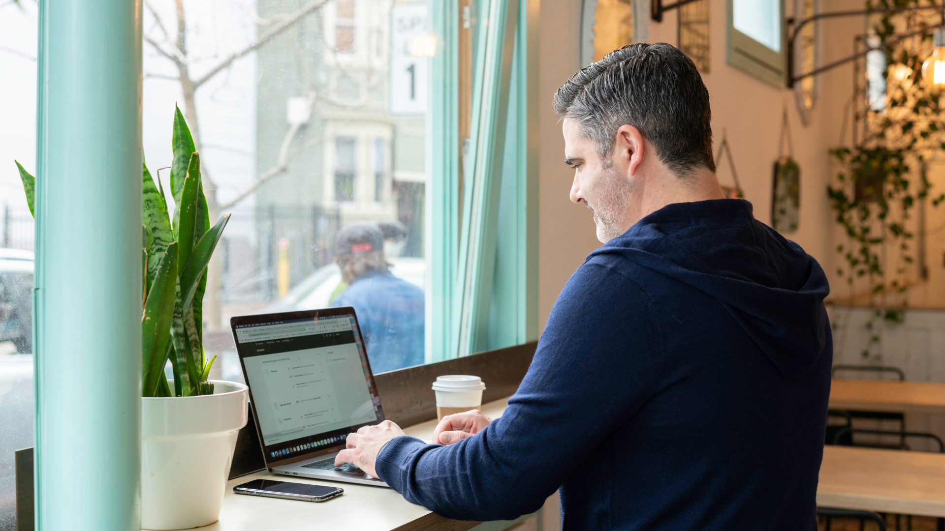 Man working on his laptop