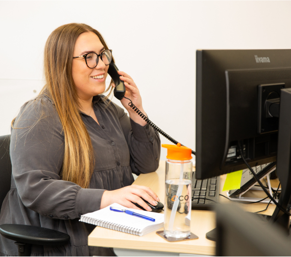 Staff member on the telephone