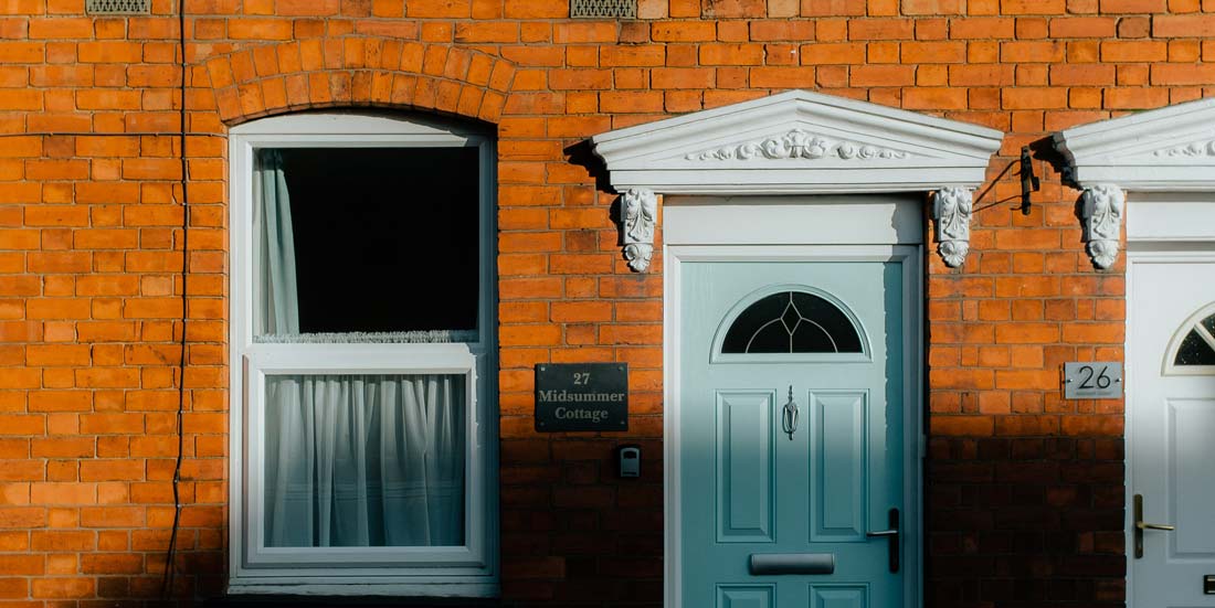 Front door of terraced house